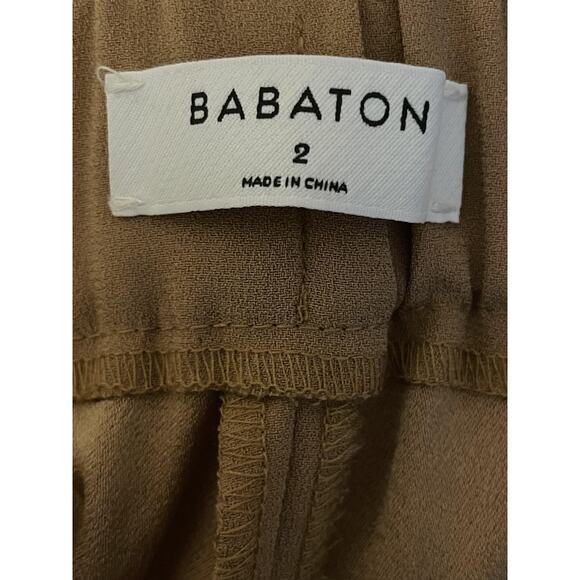 Aritzia Babaton Pants Womens 2 Pleated Trousers Relaxed Fit Workwear Pockets - Picture 3 of 10